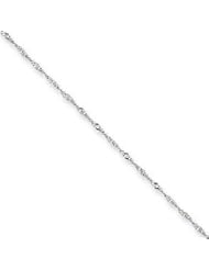 14k Gold White Gold 1mm Singapore Chain 18 Inches