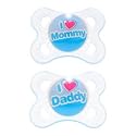Mam Love & Affection 0-6 mo Silicone Orthodontic Pacifiers - boy colors