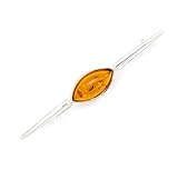 Pin with Marquise Cognac Amber