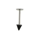 STAINLESS STEEL LABRET BLACK Gauge: 16, Ball Size: 3mm, Length: 10mm Sold as a Pair