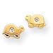 14k Turtle With CZ Childrens Earrings