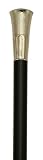 Walking Cane - Silver Men's straight formal cane with 3 1/4  high embossed cap, black wood shaft, 36  long with rubber tip. Cap is available in silver finish.