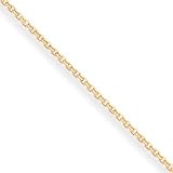 14k 1.65mm Solid Diamond-Cut Cable Chain Anklet - 9 Inch
