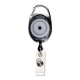 Advantus 75551 Advantus Carabineer-style ID Card Reel, Smoke Color, 12 Per Pack