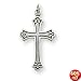 Sterling Silver Antiqued Cross Pendant with 20 Inch Sterling Silver Chain