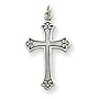 Sterling Silver Antiqued Cross Pendant with 20 Inch Sterling Silver Chain