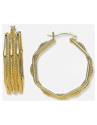 35mm X 10mm 14k Concentric Hoops Tube Earrings