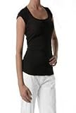 Splendid 1x1 Cap Sleeve Scoop Neck in Black
