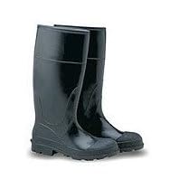 Industrial PVC Knee Rubber Boots, Plain Toe 16, Size 8 by