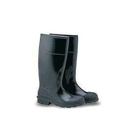 Industrial PVC Overshoe Rubber Boots, Plain Toe 16", Size 10