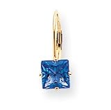 14k 6mm Princess Cut Tanvorite leverback earring XLB122TV