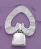 Sterling Heart-Shaped Plain Rattle - Pink