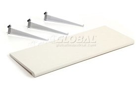 Plastic Slatwall Shelf White With 3 Brackets. Package of 4