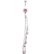 Pink Gem Safety Pin Drop Belly Ring