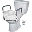 Drive Medical Deluxe Elevated Raised Toilet Seat with Removable Padded Arms, White