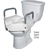 Drive Medical Deluxe Elevated Raised Toilet Seat with Removable Padded Arms, White