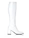 Retro 70s Costume Cheer Leader White Gogo Boots - 10