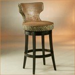 Augusta 30" Swivel Bar Stool - Feher Black - Wrangler with Leopard Seat