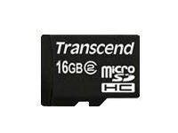 New TRANSCEND INFORMATION Flash Memory Card 16 GB Microsdhc Class 2 High Capacity Storage Media