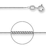 Image of Jewelco London 18 carat Solid white gold traditional Pendant Curb chain Necklace . Click Here for Dimensions and Weights.