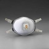 3M Particulate Respirator 8214, N95, with faceseal, ozone protection & nuisance level organic vapor relief (10 Per Box)