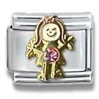 Clearly Charming October Gold Pink Tourmaline Czech Crystal Little Girl... by Clearly Charming
