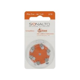 Sonalto - Piles pour Octave Assistant d'�coute - Zinc-air 1.4 V Type A10