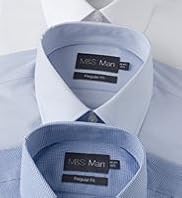 3 Pack 2" Shorter Easycare Plain & Gingham Shirts