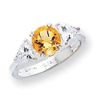 Buy Sterling Silver Citrine ring - Size 6 by JewelryWeb
