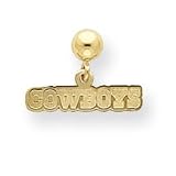 14K Dallas Cowboys Cowboyspost Dangle Earrings