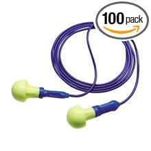 AO Safety 318-1001 EAR Corded Push-In Earplugs, 100-Pair