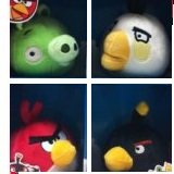 King Pig, Blue & Red & Yellow Birds: ~3" Angry Birds 4 Mini-Plush Pack Series (No Sound)IMAGE
