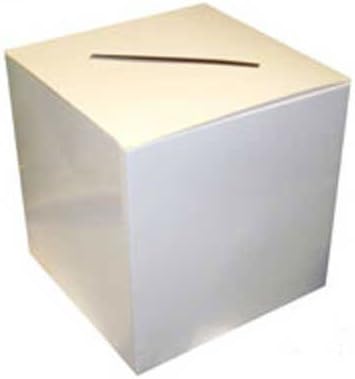 Wedding Party Cards Post Mail Receiving Box Wishing Well In Plain White - An Ideal Accessory For Wedding Receptions, Christenings And Any Type Of Party by ONTRAD Limited