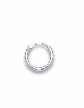 Men's SINGLE Sterling Silver 10 mm SMALL hinged Hoop Earrings 10mm x 1.4mm - Beware 10mm is SMALL & FIDDLY to use, search for 6225 or 6226 if you need bigger. Shipped in good quality silver box by 1st class mail.