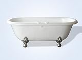 Acrylic Clawfoot Tub - 66-inch Double Ended, 7-inch Rim Faucet Drillings - Marquis by Restoria