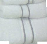 IMAGE OF Best Quality Peninsula Two Stripe Bath Bath Towel White with Taupe By Pem America