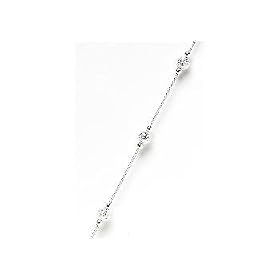 Signature 10" Diamond Cut Bead Rollo Anklet STERLING SILVER by 