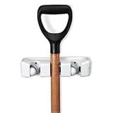 Magic Holder 3-Stick Broom & Mop Organizer White 11-1/4