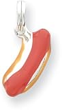 Marcasite Enameled Hot Dog Charm, Sterling Silver
