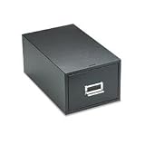 Buddy Products 1358-4 Buddy Products Single Drawer Steel 5 x 8 Card Cabinet, 16D, 1500-Card Cap, BK