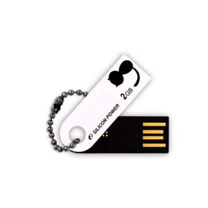 シリコンパワー USB2.0フラッシュメモリ TOUCH 820 4GB 白 回転スライド式 SP004GBUF2820V1W