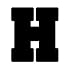 Varsity Lettering Letter H White Decal