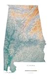 Alabama Topographic Wall Map by Raven Maps, Print on Paper (Non-Laminated)
