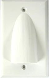 White Single Gang Bulk Cable Wall Plate