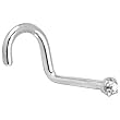 Platinum 1.5mm Genuine Diamond Right Nostril Screw - 18 Gauge