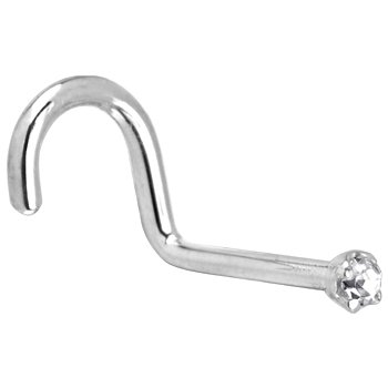 Childrens Toyshop  Jewelry : Platinum 1.5mm Genuine Diamond Nostril Screw - 18 Gauge