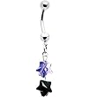 Solid 14k Gold Austrian Crystal Star Gazer Belly Ring