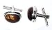 Cuff Links Pair Men Sterling Silver Tiger's eye Gemstone Antique Reproduction (cflng133)