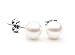 AAA Quality Round 7.5-8mm Akoya SaltWater cultured White Pearl Earrings with 18K White Gold Mount