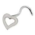 Sterling Silver Hollow Heart Nose Ring
